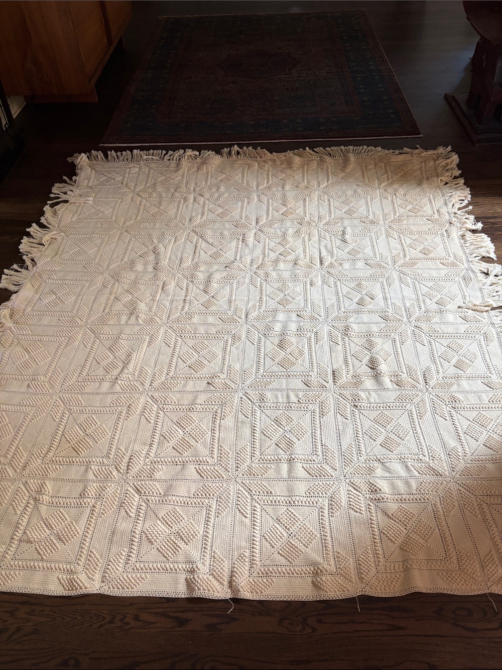 Antique crocheted coverlet